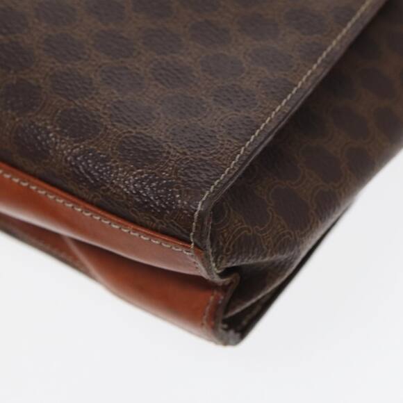 CELINE Macadam Canvas Shoulder Bag Pvc Leather Brown - Picture 12 of 16